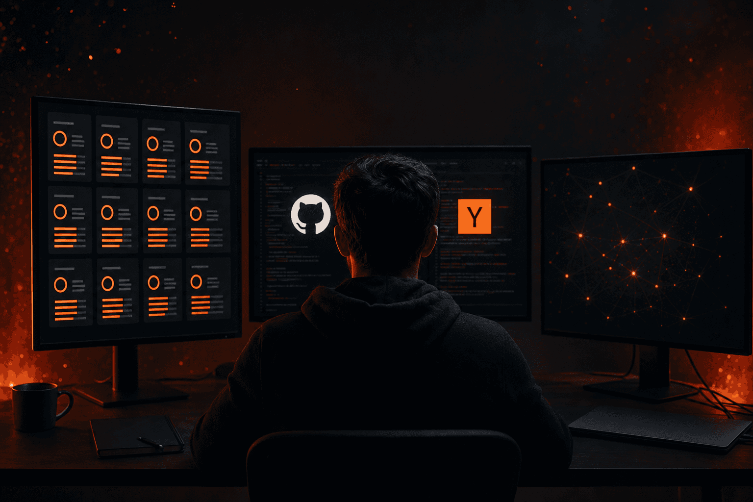 How to score your next startup idea before you build it. Dark editorial illustration.